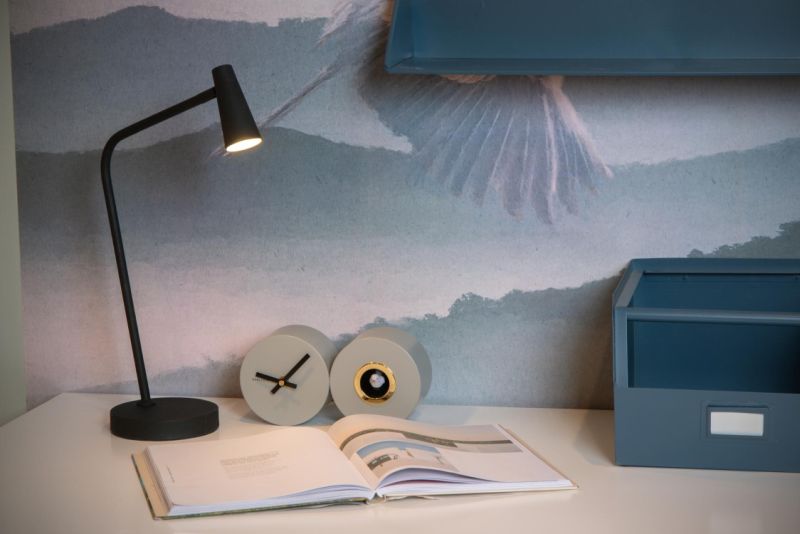 Lucide STIRLING - Dobíjacia stojaca lampa na čítanie - Batéria - LED Dim. - 1x3W 2700K - 3 StepDim - Čierny